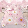 thumbnail image 1 of Feelyou Kawaii Daisy Flower Bedding Comforter Set for Kids, Cute Daisy Print Twin Comforter Sets, Cartoon Floral Theme Reversible Bedding Set, Breathable Home Decor, 2 Pieces, 1 of 9