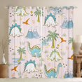 thumbnail image 1 of Feelyou Kawaii Dino Curtains Pack of 2 (42x84 Each) for Girls, Volcano Palm Wildlife Curtains Blackout, Pink, 1 of 6