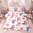 thumbnail image 1 of Feelyou Kawaii Dog Bedding Comforter Set 7pcs, Romantic Valentines Day King Bedding Sets, 1 of 8
