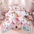 thumbnail image 1 of Feelyou Kawaii Fairy Elf Full Size Comforter Sets, Pink Princess Castle Bedding Comforter Set, Dreamy Butterfly Flower Reversible Bedding Sets, Luxury Bedroom Decor, 3-Piece, 1 of 8