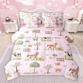 thumbnail image 1 of Feelyou Kawaii Farm Donkey Twin Bedding Sets 7-Piece, Farmhouse Animal Bedding Comforter Set, Girly Pink Cartoon Reversible Sheet Sets, Ultra Soft Bedroom Decor, 1 of 7