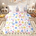 thumbnail image 1 of Feelyou Kawaii Floral Girls Twin Bedding Sets 7-Piece, Cartoon Groovy Flower Bedding Comforter Set, Leaf Plant Botanical Reversible Sheet Sets, Microfiber Bedroom Decor, 1 of 8