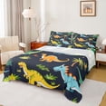 thumbnail image 1 of Feelyou Kawaii Forest Dino Queen Sheet Sets for Kids, Woodland Natural Wildlife Bed Set, Navy, 4pcs, 1 of 5