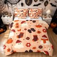 thumbnail image 1 of Feelyou Kawaii Ghost Pumpkin Full Size Bedding Sets, Boho Autumn Flower Full Size Bed in a Bag, Peach, Reversible, 7pcs, 1 of 7