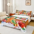 thumbnail image 1 of Feelyou Kawaii Gingerbread Man Queen Sheet Sets, Christmas Gifts Flat Sheet, Xmas Tree Snowflake Queen Fitted Sheet, Microfiber Bedroom Decor, 4pcs, 1 of 7