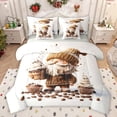 thumbnail image 1 of Feelyou Kawaii Gnome Kids Bedding Comforter Set 7pcs, Winter Coffee Lover Queen Bedding Sets, Cute Santa Claus Reversible Queen Sheet Sets, Microfiber Bedroom Decor, 1 of 7