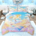 thumbnail image 1 of Feelyou Kawaii Gold Unicorn Bedding Comforter Set, Galaxy Cloud Rainbow Twin Comforter Sets, Dreamy Princess Castle Reversible Bedding Set, Ultra Soft Bedroom Decor, 2pcs, 1 of 9