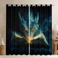 thumbnail image 1 of Feelyou Kawaii Gothic Dragon Black Out Curtains, Dreamy Anime Curtains Pack of 2 (42x63 Each), Cartoon Western Animal Bedroom Curtains, Black Out Curtains Decor, 1 of 7