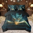 thumbnail image 1 of Feelyou Kawaii Gothic Dragon Twin Bedding Sets 7-Piece, Dreamy Anime Bedding Comforter Set, Cartoon Western Animal Reversible Sheet Sets, Microfiber Bedroom Decor, 1 of 8