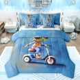 thumbnail image 1 of Feelyou Kawaii Jungle Frog Bedding Comforter Set 7pcs for Child, Fashion Artwork Queen Bedding Sets, Cartoon Animal Theme Reversible Queen Sheet Sets, Microfiber Bedroom Decor, 1 of 7