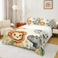 thumbnail image 1 of Feelyou Kawaii Lion King Full Size Sheets, Cute Giraffe Elephant Bed Sheets, Cartoon Animal Theme ESheet Sets, Ultra Soft Bedroom Decor, 4 Pieces, 1 of 7