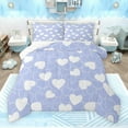 thumbnail image 1 of Feelyou Kawaii Love Heart Bedding Comforter Set for Kids, Romantic Valentines Day Twin Comforter Sets, Cute Blue Cartoon Reversible Bedding Set, Microfiber Bedroom Decor, 2pcs, 1 of 8