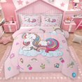 thumbnail image 1 of Feelyou Kawaii Magic Unicorn Bedding Comforter Set, Dreamy Rainbow Cloud Twin Comforter Sets, Cute Cartoon Animal Reversible Bedding Set, Breathable Home Decor, 2-Piece, 1 of 9