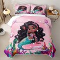 thumbnail image 1 of Feelyou Kawaii Mermaid Princess Quilt King for Girls, Starfish Marine Wildlife King Coverlet Set, Pink, 3pcs, 1 of 7
