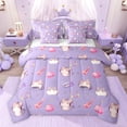 thumbnail image 1 of Feelyou Kawaii Music Cat Twin Bedding Sets 7-Piece, Cartoon Guitar Bedding Comforter Set, Teens Kids Boys Girls Reversible Sheet Sets, Ultra Soft Bedroom Decor, 1 of 9