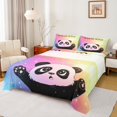 thumbnail image 1 of Feelyou Kawaii Panda Child Full Size Sheets, Glitter Stars Galaxy Bed Sheets, Dreamy Cartoon Rainbow Sheet Sets, Breathable Home Decor, 4pcs, 1 of 7