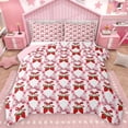thumbnail image 1 of Feelyou Kawaii Pink Bowknot Bedding Comforter Set, Cartoon Strawberry Fruit Twin Comforter Sets, Cute Ribbon Bow Reversible Bedding Set, Microfiber Bedroom Decor, 2-Piece, 1 of 8