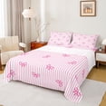 thumbnail image 1 of Feelyou Kawaii Pink Bowknot Teen Twin Sheet Sets, Stripes Lines Bedding, 3 Pieces, 1 of 7