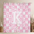 thumbnail image 1 of Feelyou Kawaii Pink Buffalo Black Out Curtains for Girl, Initial K Letter Curtains Pack of 2 (42x63 Each), Princess Bowknot Floral Bedroom Curtains, Curtains and Drapes Room Decor, 1 of 7