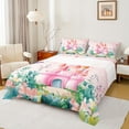 thumbnail image 1 of Feelyou Kawaii Pink Castle Twin Sheet Sets for Girl, Dreamy Fairy Tale Twin Fitted Sheet, Spring Flower Floral Flat Sheet, Microfiber Bedroom Decor, 3-Piece, 1 of 8