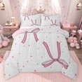 thumbnail image 1 of Feelyou Kawaii Pink Ribbon Queen Comforter Set for Kids, Cute Stars Print Bedding Sets, Fairy Tale Princess Reversible Bedding Comforter Set, Lightweight Room Decor, 3 Pieces, 1 of 9