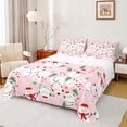 thumbnail image 1 of Feelyou Kawaii Pink Snowman Bed Sheets, Winter Christmas King Sheets, Cartoon Xams Tree Sheet Set, Breathable Home Decor, 4 Pieces, 1 of 7