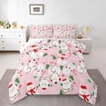 thumbnail image 1 of Feelyou Kawaii Pink Snowman Queen Comforter Set, Winter Christmas Bedding Sets, Cartoon Xams Tree Reversible Bedding Comforter Set, Breathable Home Decor, 3 Pieces, 1 of 8