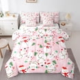 thumbnail image 1 of Feelyou Kawaii Pink Snowman Twin Bedding Sets 7-Piece, Winter Christmas Bedding Comforter Set, Cartoon Xams Tree Reversible Sheet Sets, Breathable Home Decor, 1 of 7