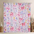 thumbnail image 1 of Feelyou Kawaii Princess Bowknot Black Out Curtains, Cartoon Flower Floral Curtains Pack of 2 (42x63 Each), Spring Leaf Botanical Bedroom Curtains, Blackout Curtains Home Decor, 1 of 6