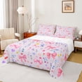 thumbnail image 1 of Feelyou Kawaii Princess Bowknot Full Size Sheets, Cartoon Flower Floral Bed Sheets, Spring Leaf Botanical Sheet Sets, Breathable Home Decor, 4 Pieces, 1 of 7
