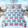 thumbnail image 1 of Feelyou Kawaii Princess Ribbon Bedding Comforter Set 7pcs, Cute Stars Cherry Queen Bedding Sets, Teens Kids Boys Girls Reversible Queen Sheet Sets, Breathable Home Decor, 1 of 7