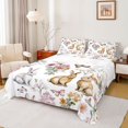 thumbnail image 1 of Feelyou Kawaii Rabbit Animal Twin Sheet Sets, Cute Butterfly Bunnies Twin Fitted Sheet, Rustic Flower Floral Flat Sheet, Ultra Soft Bedroom Decor, 3-Piece, 1 of 7