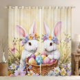 thumbnail image 1 of Feelyou Kawaii Rabbit Bunnies Black Out Curtains, Cartoon Eggs Curtains Pack of 2 (42x63 Each), Happy Western Easter Bedroom Curtains, Black Out Curtains Decor, 1 of 7