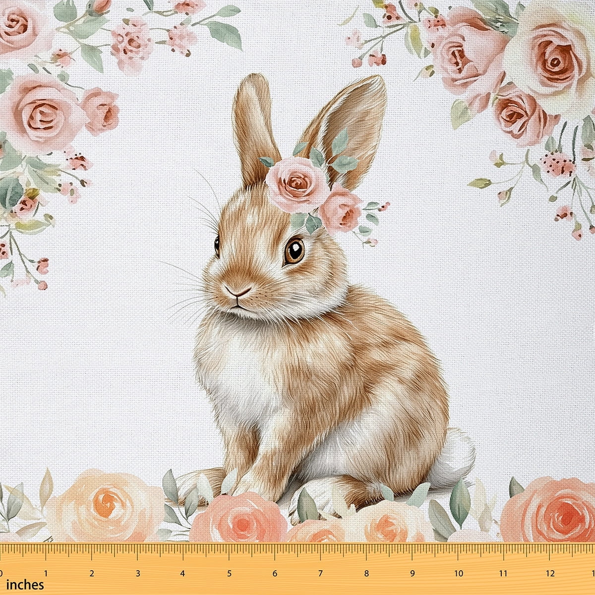 Feelyou Kawaii Rabbit Fabric by the Yard 1 Yard, Bunnies Lover Home ...