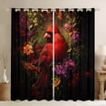 thumbnail image 1 of Feelyou Kawaii Robin Bird Black Out Curtains for Teen, Dreamy Groovy Flower Curtains Pack of 2 (42x63 Each), Rustic Farmhouse Animal Bedroom Curtains, Curtains and Drapes Home Decor, 1 of 6