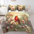 thumbnail image 1 of Feelyou Kawaii Robin Bird Twin Bedding Sets 7-Piece for Teen, Dreamy Cherry Blossoms Bedding Comforter Set, Rustic Farmhouse Animal Reversible Sheet Sets, Microfiber Bedroom Decor, 1 of 7