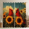 thumbnail image 1 of Feelyou Kawaii Rustic Bird Black Out Curtains, 3D Vintage Sunflower Curtains Pack of 2 (42x63 Each), Teens Boys Girls Kids Bedroom Curtains, Blackout Curtains Room Decor, 1 of 6