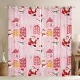 thumbnail image 1 of Feelyou Kawaii Santa Claus Black Out Curtains for Child, Pink Christmas Stars Curtains Pack of 2 (42x63 Each), Happy New Year Bedroom Curtains, Curtains and Drapes Room Decor, 1 of 6