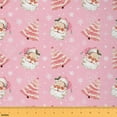 thumbnail image 1 of Feelyou Kawaii Santa Claus Fabric by the Yard 10 Yards, Winter Christmas Room Decor Fabric by the Yard, Cartoon Pink Tree Fabric for Sewing, Lightweight Room Decor, 1 of 6
