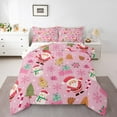 thumbnail image 1 of Feelyou Kawaii Santa Claus Kid Queen Comforter Set, Christmas Tree Gift Bedding Sets, Winter Festival Reversible Bedding Comforter Set, Microfiber Bedroom Decor, 3pcs, 1 of 8