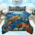 thumbnail image 1 of Feelyou Kawaii Sea Turtle Bedding Comforter Set for Teen, Marine Coral Twin Comforter Sets, Ocean Animal Theme Reversible Bedding Set, Lightweight Room Decor, 2-Piece, 1 of 9