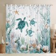 thumbnail image 1 of Feelyou Kawaii Sea Turtle Black Out Curtains, Dreamy Marine Animal Curtains Pack of 2 (42x63 Each), Seashell Starfish Coral Bedroom Curtains, Curtains and Drapes Room Decor, 1 of 6