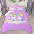 thumbnail image 1 of Feelyou Kawaii Sleeping Unicorn Queen Comforter Set, Fairy Tale Galaxy Bedding Sets, Teens Kids Boys Girls Reversible Bedding Comforter Set, Luxury Bedroom Decor, 3pcs, 1 of 8