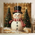 thumbnail image 1 of Feelyou Kawaii Snowman Child Black Out Curtains, Winter Christmas Festival Curtains Pack of 2 (42x63 Each), Happy New Year Bedroom Curtains, Blackout Curtains Bedroom Decor, 1 of 6