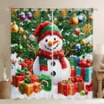 thumbnail image 1 of Feelyou Kawaii Snowman Curtains Pack of 2 (42x84 Each), Christmas Gifts Curtains Blackout, Winter Festival Holiday Bedroom Curtains, Window Curtains Room Decor, 1 of 5