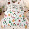 thumbnail image 1 of Feelyou Kawaii Snowman Kids Full Size Comforter Sets, Christmas Leaf Plant Bedding Comforter Set, Happy Gingerbread Man Reversible Bedding Sets, Ultra Soft Bedroom Decor, 3-Piece, 1 of 8