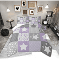 thumbnail image 1 of Feelyou Kawaii Stars Print Bedding Comforter Set, Dreamy Purple Cartoon Twin Comforter Sets, Teens Boys Girls Kids Reversible Bedding Set, Microfiber Bedroom Decor, 2pcs, 1 of 8