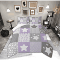thumbnail image 1 of Feelyou Kawaii Stars Print Bedding Comforter Set, Dreamy Purple Cartoon Twin Comforter Sets, Teens Boys Girls Kids Reversible Bedding Set, Microfiber Bedroom Decor, 2pcs, 1 of 8