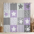 thumbnail image 1 of Feelyou Kawaii Stars Print Black Out Curtains, Dreamy Purple Cartoon Curtains Pack of 2 (42x63 Each), Teens Boys Girls Kids Bedroom Curtains, Blackout Curtains Bedroom Decor, 1 of 6