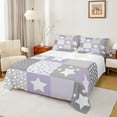 thumbnail image 1 of Feelyou Kawaii Stars Print Twin Sheet Sets, Dreamy Purple Cartoon Twin Fitted Sheet, Teens Boys Girls Kids Flat Sheet, Microfiber Bedroom Decor, 3pcs, 1 of 7